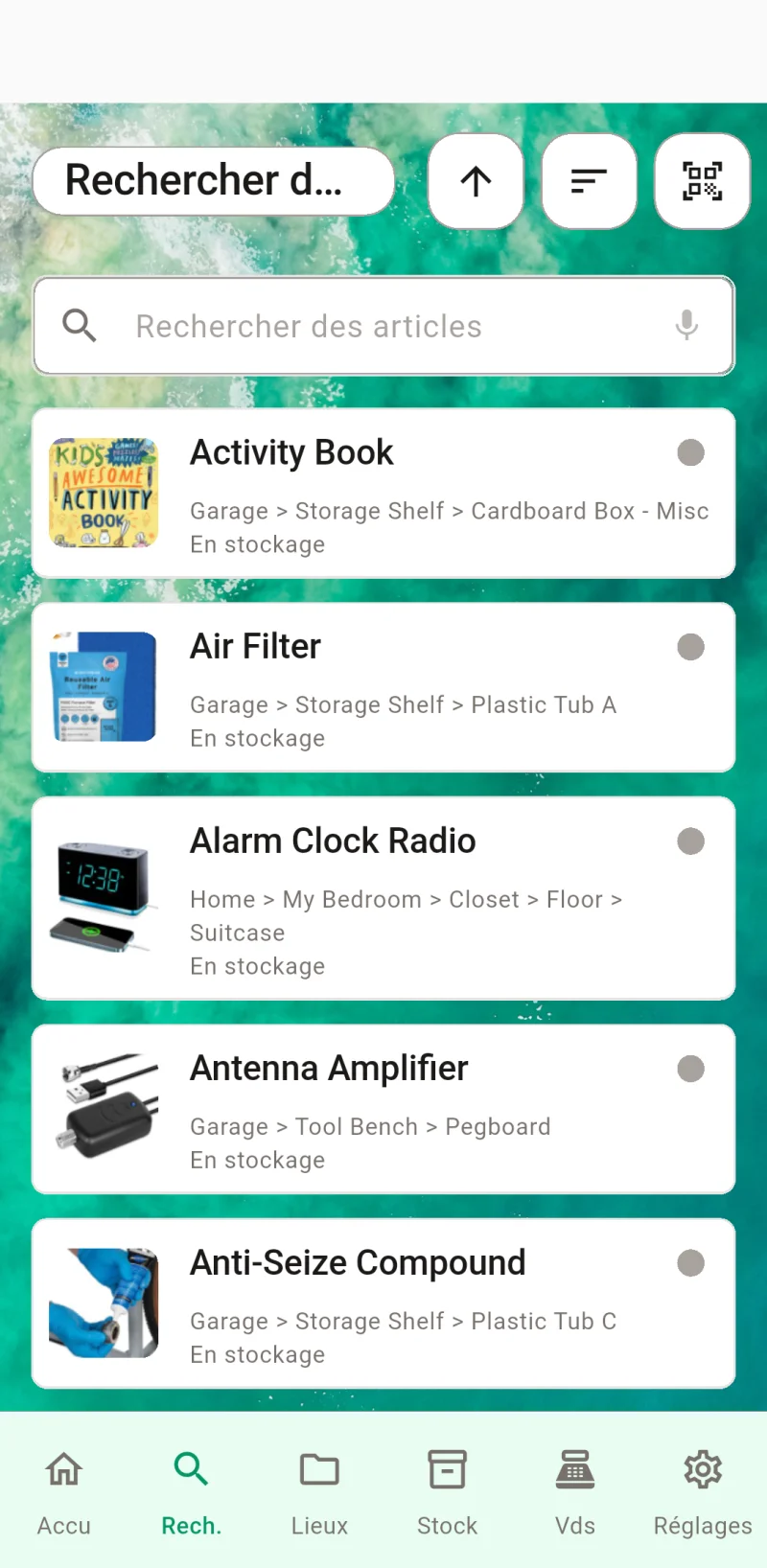 Miniature de Liste des articles